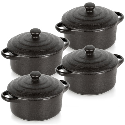 Ramekins Porcelain with Lid 150 ml 4 pcs