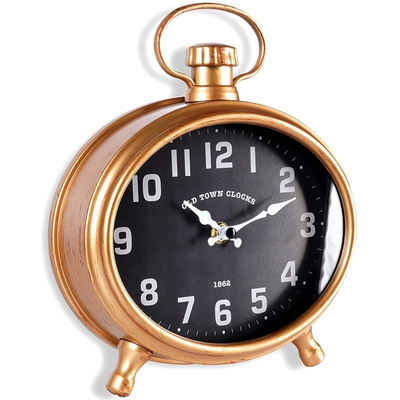 Wall Clock Golden Black Alarm Clock 20.5x24 cm