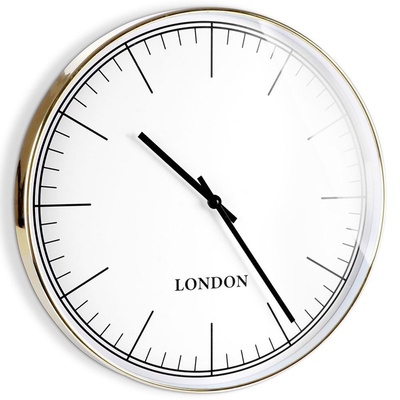 Wall Clock Golden White 50 cm