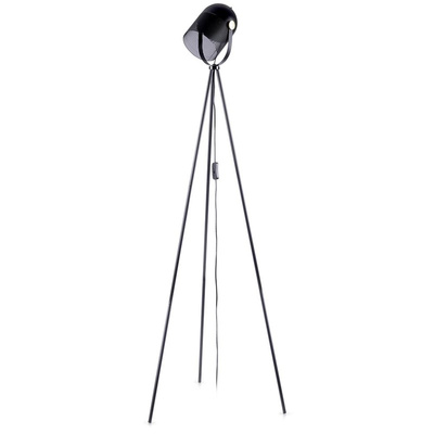 Lampa podłogowa metalowa czarna 148 cm