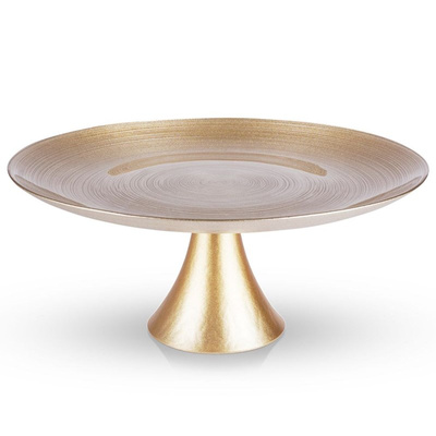 Cake Stand Glass Gold on a Leg 28 cm