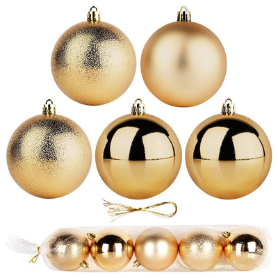 Christmas Baubles Unbreakable Golden 8 cm 5 pcs