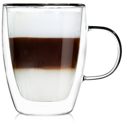Double Walled Glass with Double Walls for Latte DOUBLE 300 ml