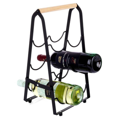 Wine Rack Metal Black 6 Bottles 21x38 cm