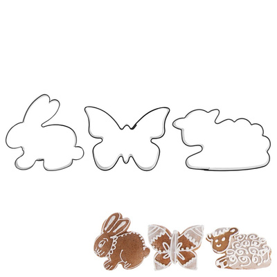 Cookie Cutters Steel Hare Buterfly Sheep 3 pcs