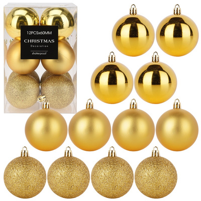 Christmas Baubles Unbreakable Golden 6 cm 12 pcs
