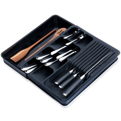 Cutlery Drawer Organiser Sliding Black 40x31 cm (pallet of 144 pcs)