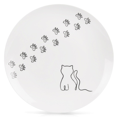 Talerz deserowy porcelanowy biały KOTEK 20,5 cm