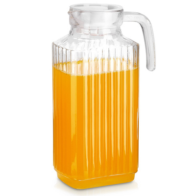 Jug Glass with Lid Narrow for Refrigerator 1.8 l