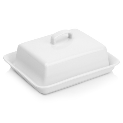 Butter Dish Ceramic White