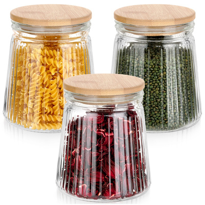 Dry Food Storage Containers Glass with Lid and Gasket 700 ml 3 pcs