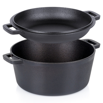 Pot with Lid Cast Iron 2 in 1 CAST LINE 26 cm, 4.5 l / 1.6 l