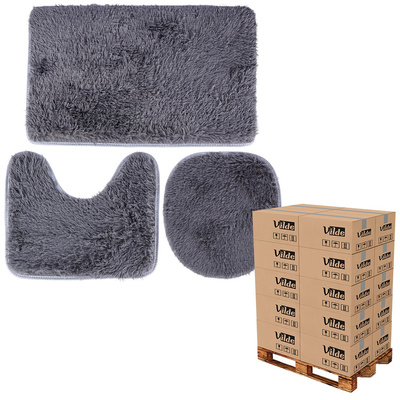 Bath Mat Set Gray 3 pcs (pallet of 100 pcs)