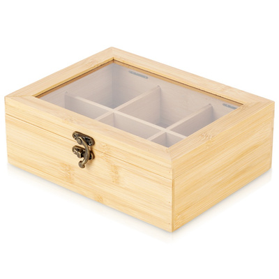 Pojemnik na herbatę drewniany 21x16x7,5 cm