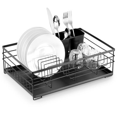 Dish Drainer Rack Black 41.5x28.5x13.5 cm