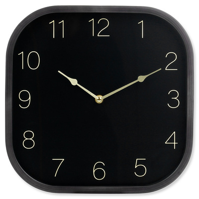 Wall Clock Black Golden 30 cm
