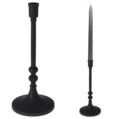 Candle Holder Aluminum Black 31 cm