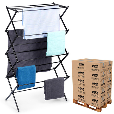 Suszarka na pranie metalowa czarna pionowa rozsuwana 43-75x37,5x139 cm (paleta 120 szt.)