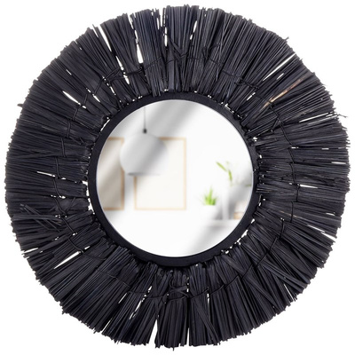 Wall Mirror Black Round 32 cm