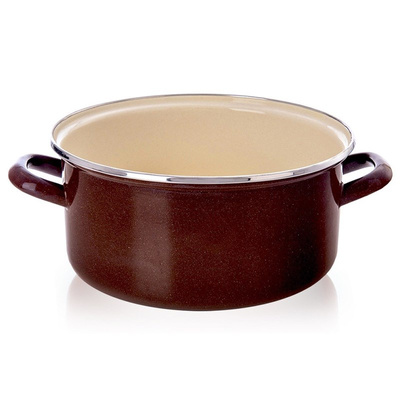 Enamelled Pot BROWN 24 cm, 4 l