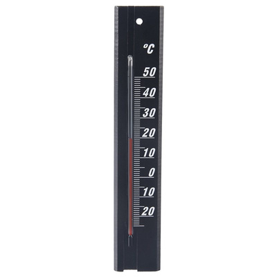 Outdoor Thermometer Wooden Black 20 cm