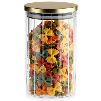 Pojemnik na produkty sypkie szklany z pokrywką i uszczelką 1 l