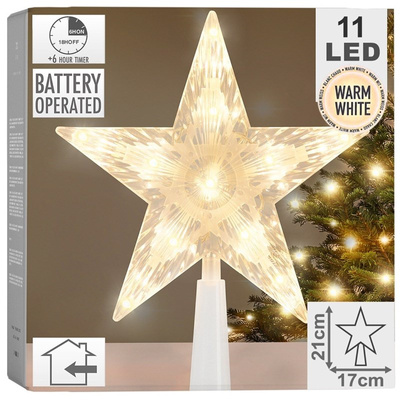 Christmas Tree Star Topper with Lights Star 11 Led 21 cm