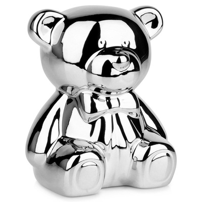 Piggy Bank Ceramic Silver Mirror 14.5x12.5x17 cm