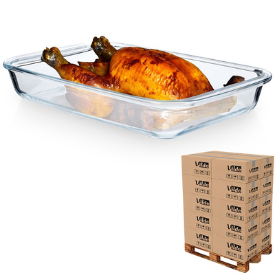 Naczynie żaroodporne szklane 34,5x20,5x5 cm, 2,2 l (paleta 80 szt.)