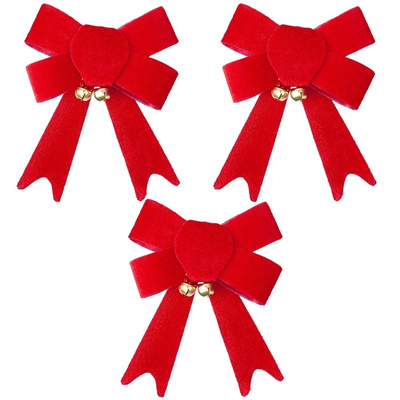 Decorative Bow Christmas Velvet 10.5x13 cm 3 pcs