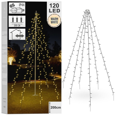 Christmas Tree Lights 120 LED on a Mast