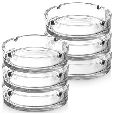 Ashtray Glass Round 10 cm 6 pcs