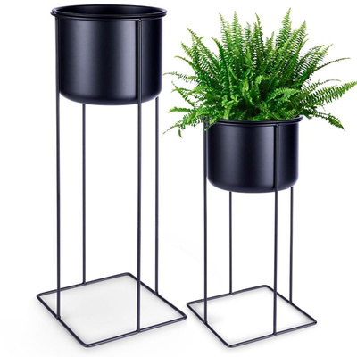 Plant Stand Metal Black 39,5 / 58,5 cm 2 pcs