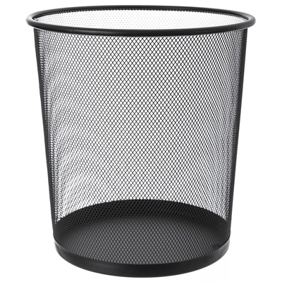 Waste Paper Bin Metal Black 26x28 cm