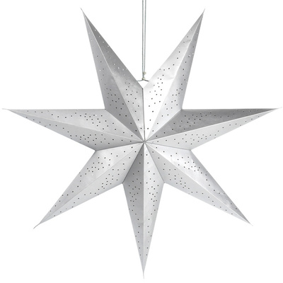 Decorative Star Paper Slotted Silver 75 cm