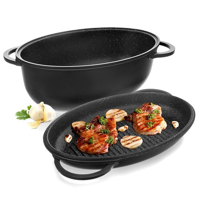 Roasting Tin Granite with Lid 2 in 1 GRANDE 10 l, 43x28 cm