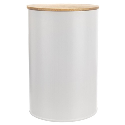 Food Container Metal White with Bamboo Lid WHITELINE 1,3 l