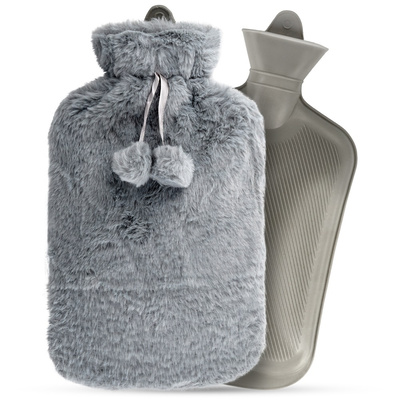 Hot Water Bottle with Sleeve Gray 2 l