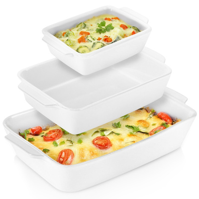 Naczynie żaroodporne ceramiczne białe 3 l / 1,5 l / 500 ml 3 szt.