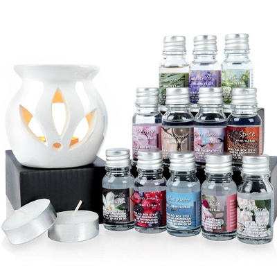 Essential Oil Burner with Oils Ceramic 15 pcs