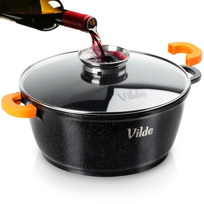 Pot Granite with Glass Lid 28 cm, 5.8 l