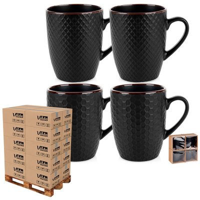 Mugs Ceramic Black 400 ml 4 pcs (pallet of 320 pcs)