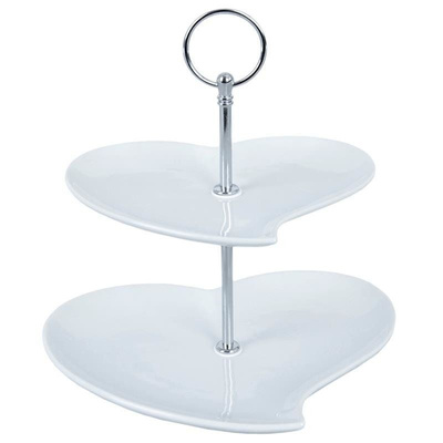 Tier Cake Stand Porcelain White 2-Story 21 cm