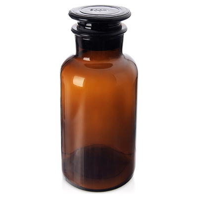 Food Container Glass Brown with Wide-Neck Stopper 500 ml