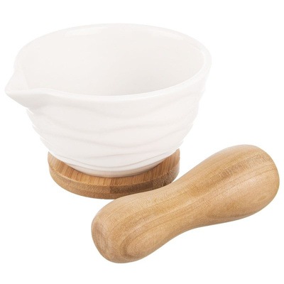 Pestle and Mortar Porcelain White WHITELINE