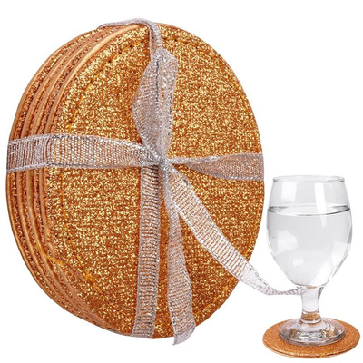 Cup Coasters Golden 10 cm 4 pcs