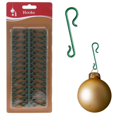 Christmas Ornament Hooks Green 3,5 cm 60 pcs